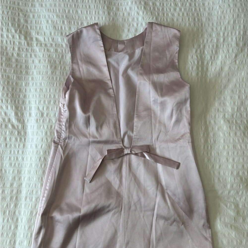 Commense Pale Pink Satin Mini Dress with Bow Back - Picture 4 of 4